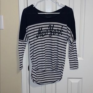 Navy and White Baseball Style Long sleeve